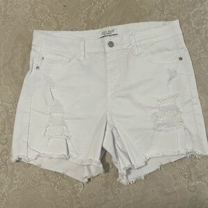 Judy Blue White Distressed Jean Shorts